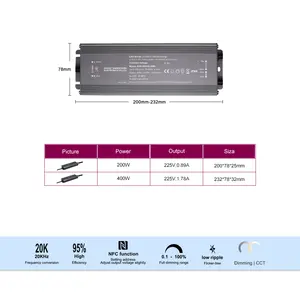 DALI-2 120VDC yüksek gerilim led şerit dim LED güç kaynağı triyak DMX512 200w 400w 0-/10V CCT kısılabilir led sürücüsü