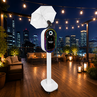Borne photo interactive 15,6 pouces avec écran tactile LCD, support en aluminium, miroir magique pour location de mariages et fêtes