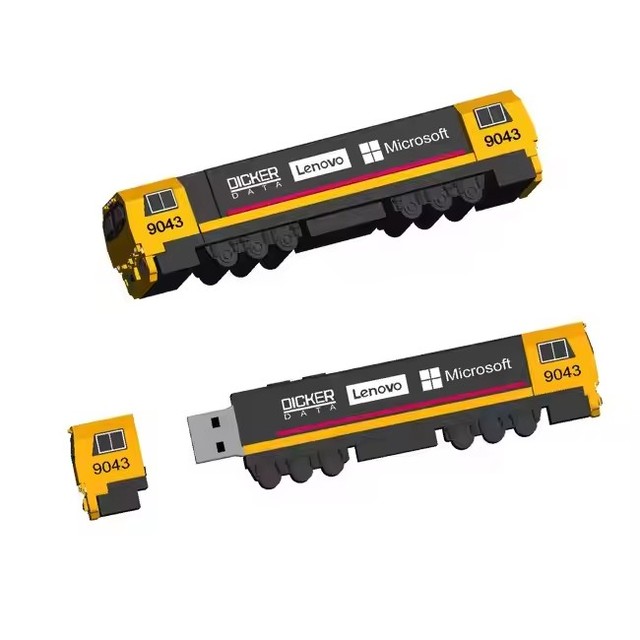 Custom Design New Mould PVC Pen Drive Delicate Car Train Shape USB Flash Drive 4GB 8GB 16GB Vehicle Soft 3D PVC USB Stick