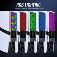PS5 Slim/Pro RGB Kühlventilator 3 Lüfter Kühler mit LED-Licht 3 Geschwindigkeitsmodi Automatische Temperaturregelung für Playstation 5 Konsolen-Zubehör