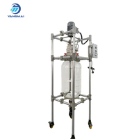 Reactor de vidrio encamisado de 50L con agitación mecánica, recipiente de borosilicato de alta resistencia para mezcla al vacío y circulación térmica