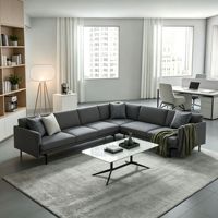 Ensemble de canapés de bureau minimalistes en cuir véritable, canapé de réception résistant à l'usure pour entreprise, hôtel et hall d'accueil