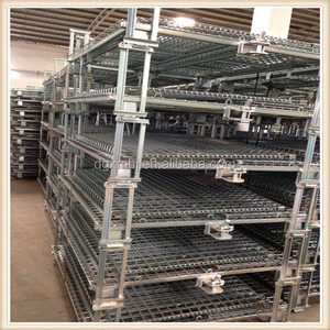 Jaula de malla de alambre Mracking, jaula portátil de estructura plegable y apilable con rueda para almacenamiento en almacén y transporte logístico - Product Image 6
