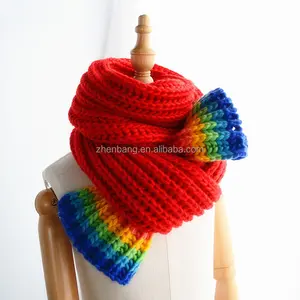 Trẻ Em Rainbowkhăn Quàng Cổ Cho Trẻ Em Đan Chunky Scarf Boy Girl Softacrylic Vải Cho Khăn Quà Tặng Cho Kid Bé