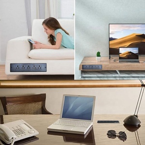 US 소켓 아래 책상 전원 스트립 서지 보호기 5 콘센트 책상 마운트 플러그의 슬림 연장 코드 - Product Image 6