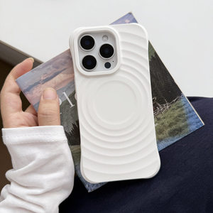 Suitable for iPhone 17 case, new simple silicone wavy magnetic full-cover shockproof <b>phone</b> case - Product Image 6