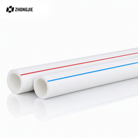 Tuyau d'eau PPR 20mm 25mm 32mm 40mm 50mm 63mm PN20 PN25 pour alimentation en eau chaude et froide, tube de plomberie en plastique à fusion thermique, vert et blanc