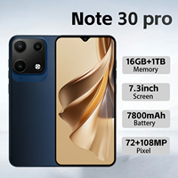 Note30 Pro 2026, el Mejor Teléfono Inteligente Android 5G Global, 16GB 1TB, Pantalla de 7.3 Pulgadas, Batería de Gran Capacidad, Cámara de Alta Calidad, Deca-Core