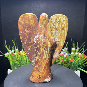 Ángel de Cristal Natural <span class=keywords><strong>Reiki</strong></span> al por Mayor a Precio de Fábrica, Ángel de Piedra Van Gogh para Regalo - Product Image 1