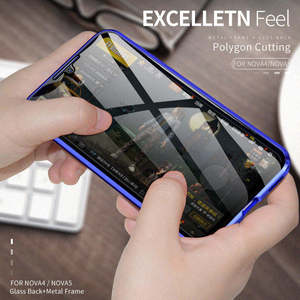 Boîtier en verre trempé Double face 360 pour Huawei Nova 4/5, <span class=keywords><strong>coque</strong></span> en métal magnétique - Product Image 5