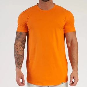 Nouveau T-shirt décontracté à manches courtes pour le sport et le fitness, tendance musculaire estivale, en polyester/coton doré - Product Image 4