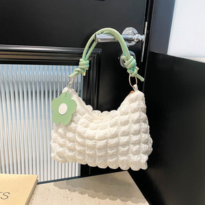 SH00236 <span class=keywords><strong>été</strong></span> nouveau femmes dame Nylon fermeture ouverte simple fronde sous les bras sac couleur unie plié <span class=keywords><strong>léger</strong></span> sac de créateur - Product Image 5