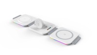 Nouvelle Station de Recharge Sans Fil Magnétique 3-en-1 Pliable 15W avec Port DC Ignifuge pour Android/Montre/Écouteurs (Modèle 2025)