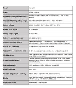 Variateur de fréquence triphasé, contrôle de vitesse industriel triphasé VFD pour moteur triphasé 5HP, utilisation pour compresseur, étanche IP65, 380V - Product Image 5