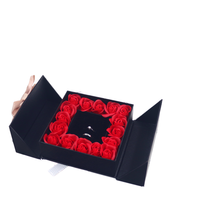 XJT Rose Fleur Bague avec Boîte de Ruban Emballage en Papier Dur Personnalisé Personnalisé Petite Boîte Cadeau Personnalisée avec Logo Imprimé