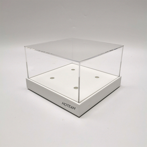 Clear Acrylic <strong>Display</strong> <strong>Box</strong> with White Base Dustproof Showcase Rectangle Organizer for Action Figures Model Cars Jewelry Gifts - Product Image 2