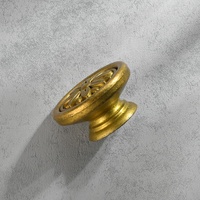 Ensemble de boutons de meuble vintage en laiton, 6 pièces, poignées de tiroir à motifs floraux en relief pour meubles, portes et placards