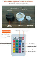 Base de veilleuse 3D directe d'usine, lampe à LED acrylique RVB tactile et à télécommande avec base rechargeable USB pour lampe de table bricolage