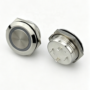 Interruttore a pulsante <span class=keywords><strong>Jinxing</strong></span> antivandalismo IP65 in acciaio inossidabile 22MM 12V a corsa breve, auto-reset, momentaneo 1NO - Product Image 1