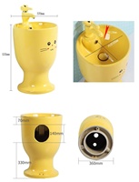 KD-K003PB en promotion, articles sanitaires pour enfants, lavabo en céramique sur pied, lavabo en céramique coloré en forme de gobelet pour salle de bain