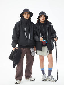 Veste de randonnée et de <span class=keywords><strong>ski</strong></span> unisexe personnalisée 3 en 1 imperméable 10 000 mm coupe-vent ample avec doublure amovible et fermeture éclair - Product Image 4