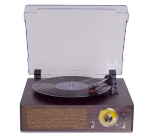 Tourne-disque en bois en <span class=keywords><strong>vinyle</strong></span> avec BT <span class=keywords><strong>sans</strong></span> <span class=keywords><strong>fil</strong></span> et tuner analogique rétro, dernière conception 2022 - Product Image 1