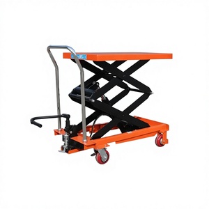 Plataforma elevadora de tijera eléctrica estacionaria, capacidad de carga 1000 kg, dimensiones 1300 x 820 mm, para elevación y transporte - Product Image 4