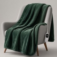 Couverture Chauffante Vert Forêt Double Face en Flanelle 200x150cm, Contrôle Numérique, Chaude et Sûre, Vente en Gros Direct Usine