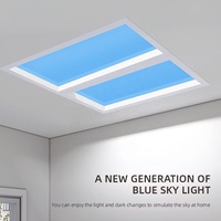 Lampe d'ambiance à LED, lumière du coucher de soleil, lumière artificielle, application Tuya, lampe de panneau moderne bleue pour la maison et le bureau, indice de protection IP54, à intensité variable