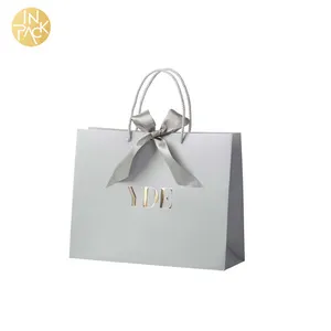 IN PACK Wholesale Custom Logo Embossed Gift Bags Bulk Retail Boutique Packaging Shopping Paper Bag
