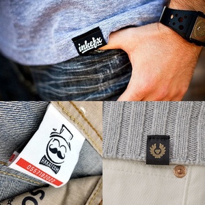 Tùy Chỉnh Thời Trang Thương Hiệu Logo Áo Sơ Mi Nhãn Sắt Trên Dính Sticker Keo Nhiệt Báo Chí Quần Áo Vải Tags Kids Washable Dệt Patches - Product Image 6