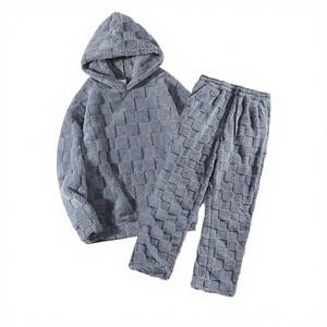 New Style Heavyweight Thermal 100% <b>Wool</b> Designer Casual Knitted Hooded Pullover Sets Autumn Custom Logo Mens - Product Image 2