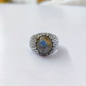 Bague en labradorite, argent sterling 925, bague en pierre précieuse, labradorite, collection artisanale, bagues fines, bijoux en argent, prix de gros - Product Image 6