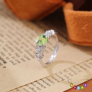 9 Anillos Ajustables de Plata de Ley 925 de Alta Calidad con Piedras Naturales Redondas de 6 mm, Joyería Antideslustre al por Mayor - Product Image 2
