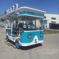 Camion de nourriture électrique mobile bleu, sucré et mignon, bar à eau, camion de crème glacée, camion de nourriture pour en-cas, chariot de nourriture électrique à vendre