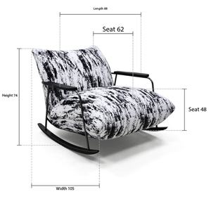 Fauteuil à bascule style peinture à l'encre, luxe léger, style rétro, fauteuil de salon en bois, mobilier de salon, canapé de luxe, fauteuil inclinable - Product Image 6