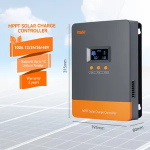 Le contrôleur de Charge MPPT PowMr 100A 12/24/36/48V prend en charge jusqu'à 12 unités en parallèle contrôleur de Charge solaire