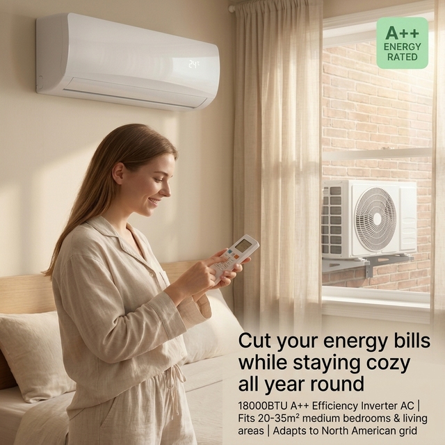 New EU High Standard A++ 18000 BTU 1.5HP Split Inverter R32 Electric Air Conditioner Energy Saving Silent Cooling Heating