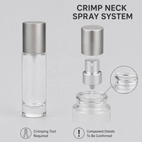 Botol Parfum Mini Kaca 10ml 15ml Grosir, Botol Semprot Sampel Wewangian Perjalanan dengan Leher Crimp Kosong