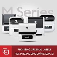 Mini Impresora Térmica Phomemo de 80 mm, 50 x 80 mm, 3 Rollos de Papel de Etiquetas Cuadradas Blancas para Impresora de Etiquetas de Código de Barras M110/M220
