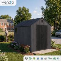Abri de jardin Kenda APEX 8x10 gris foncé, facile à assembler, avec porte verrouillable, pour outils, jardin, patio, cour.