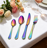 Ensemble de couverts de luxe en acier inoxydable plaqué or, 24 pièces, finition miroir, couteau, fourchette, cuillère avec boîte pour mariages, restaurants