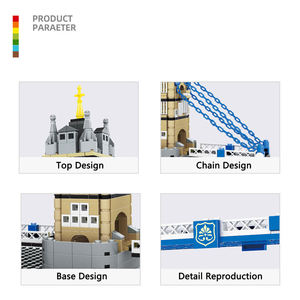 Wange 4219 Tower Bridge-Londres, Inglaterra, Bloques de Construcción de Atracciones Turísticas, Partículas, Juego de Bloques de Construcción de Plástico para Niños y Niñas, Regalo - Product Image 3