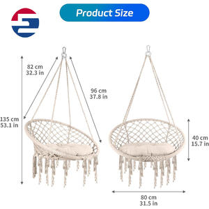 आधुनिक डबल सीटें इनडोर/आउटडोर फांसी कुर्सी स्विंग 600d ऑक्साफोर्ड तकिया लोहे के फ्रेम रॉकिंग कुर्सी लिविंग रूम - Product Image 4