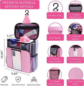 Factory <b>Travel</b> for <b>Bag</b> Custom Logo-Hanging Handle Oxford Material Middle Yellow Brand Waterproof Zipper <b>Cosmetic</b> <b>Bags</b> - Product Image 2