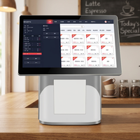 Mesin POS sistem 15,6 inci, perangkat kasir, terminal all-in-one, sistem POS offline, printer NFC untuk rumah sakit, kedai kopi