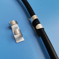 Pince de gestion de câble métallique à dos collé, support de fil fixe de 7mm, pince de câble de fil, support de cravate adhésif