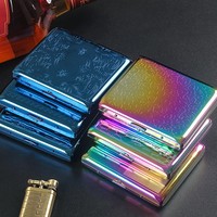 Boîte de rangement pour cigarettes en gros, 20 pièces, rose et bleue, avec motif imprimé, résistante à la pression et à l'humidité