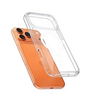 Coque de téléphone magnétique antichoc transparente en TPU+PC personnalisée pour iPhone 18 Pro Max 17 16 15 14 13 Pro Max