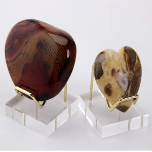 Transparent Square Acrylic Mineral <strong>Fossil</strong> <strong>Display</strong> Stand Holder With Metal Arm Lucite <strong>Display</strong> Rack - Product Image 2